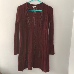 Maroon Cardigan Sweater Charlotte Russe